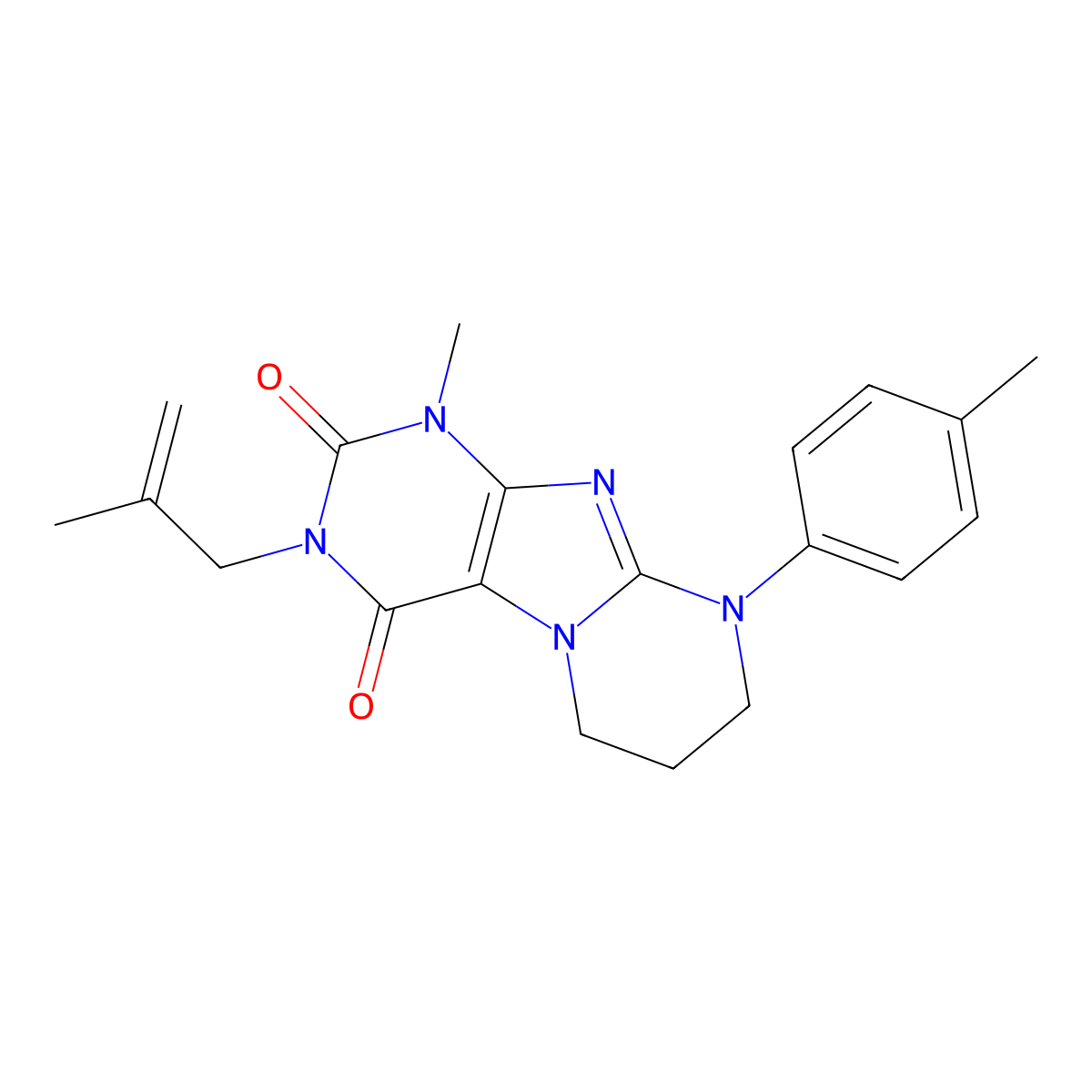 1-methyl-9-(4-methylphenyl)-3-(2-methylprop-2-enyl)-7,8-dihydro-6H-purino[7,8-a]pyrimidine-2,4-dione molecular structure, CAS 844462-23-3