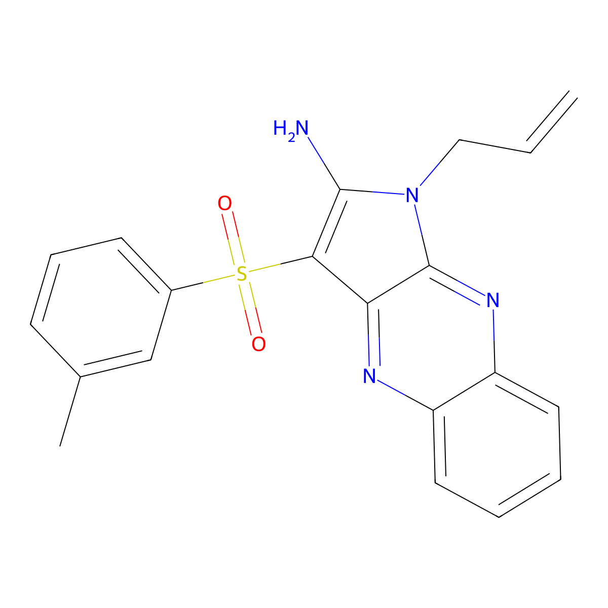 1-allyl-3-(m-tolylsulfonyl)-1H-pyrrolo[2,3-b]quinoxalin-2-amine molecular structure, CAS 844465-29-8