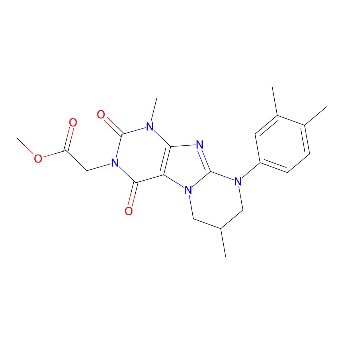 methyl 2-[9-(3,4-dimethylphenyl)-1,7-dimethyl-2,4-dioxo-7,8-dihydro-6H-purino[7,8-a]pyrimidin-3-yl]acetate molecular structure, CAS 844466-23-5