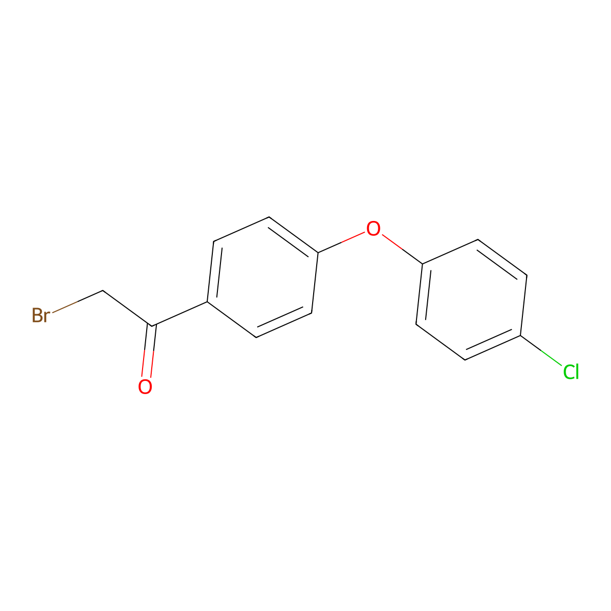 2-Bromo-1-(4-(4-chlorophenoxy)phenyl)ethan-1-one molecular structure, CAS 84447-83-6