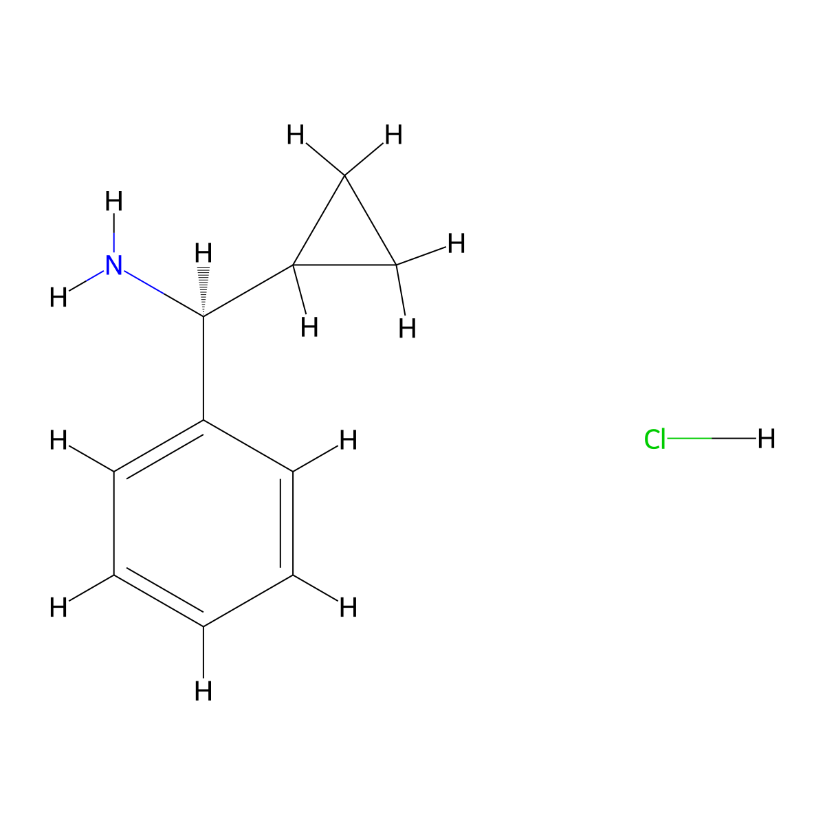(S)-Cyclopropyl(phenyl)methanamine hydrochloride molecular structure, CAS 844470-80-0