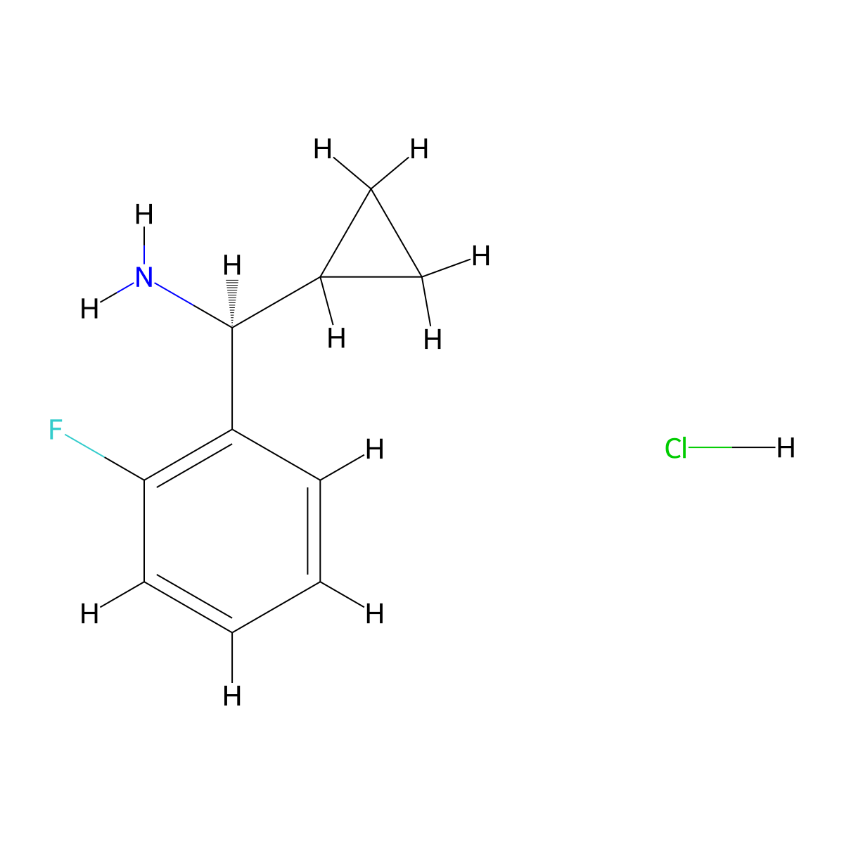 (S)-Cyclopropyl(2-fluorophenyl)methanamine hydrochloride molecular structure, CAS 844470-82-2
