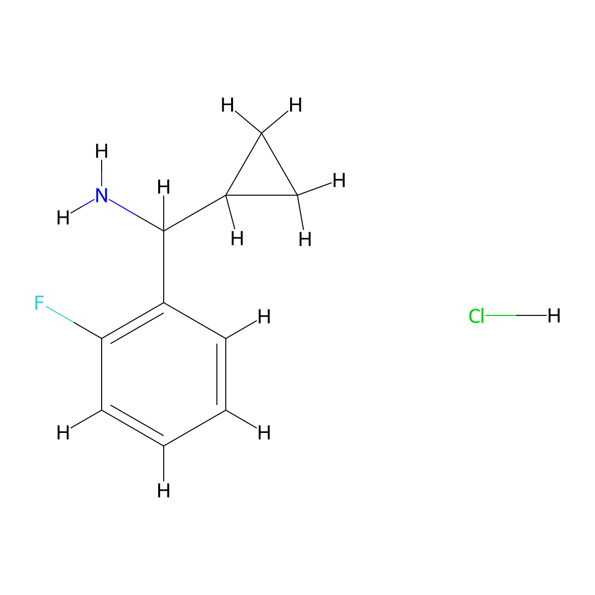 Cyclopropyl(2-fluorophenyl)methanamine hydrochloride molecular structure, CAS 844470-93-5