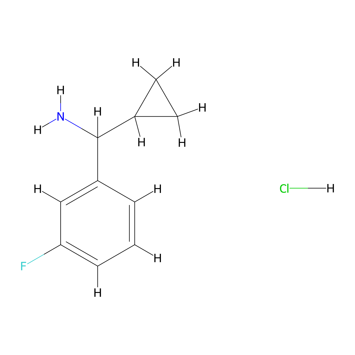 Cyclopropyl(3-fluorophenyl)methanamine hydrochloride molecular structure, CAS 844470-94-6