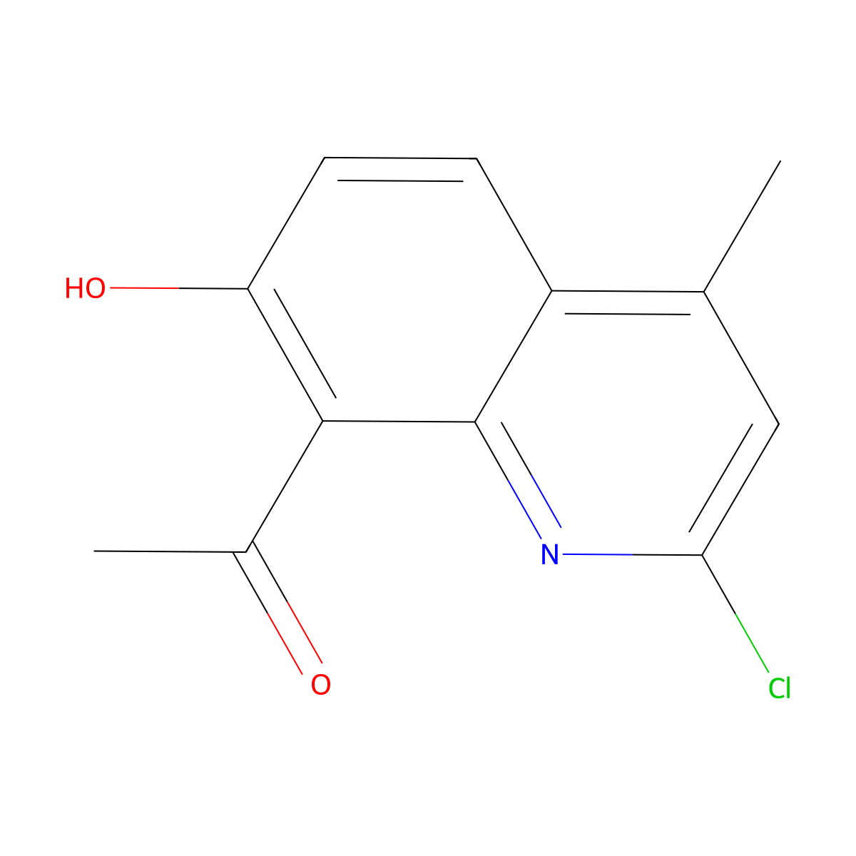 1-(2-Chloro-7-hydroxy-4-methylquinolin-8-yl)ethanone molecular structure, CAS 844472-67-9