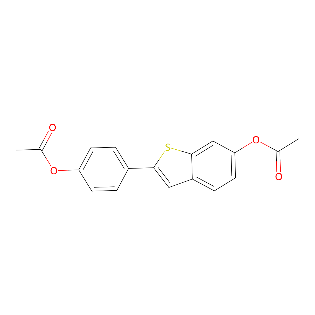 (4-(6-Acetyloxy-1-benzothiophen-2-yl)phenyl) acetate molecular structure, CAS 84449-63-8