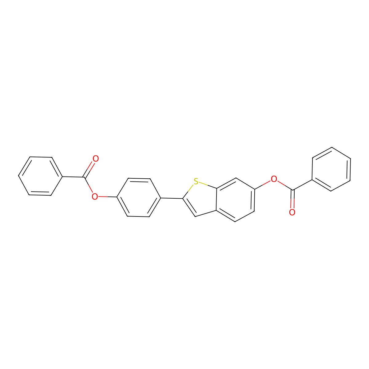 4-(6-(Benzoyloxy)benzo[b]thiophen-2-yl)phenyl benzoate molecular structure, CAS 84449-64-9