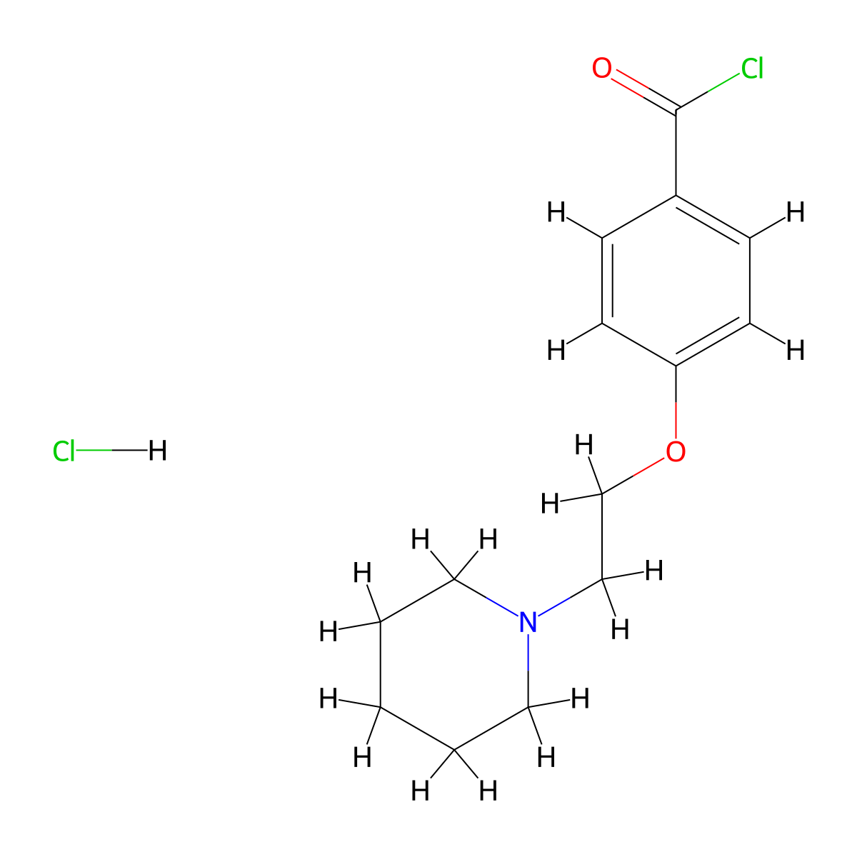 4-(2-Piperidin-1-ylethoxy)benzoyl chloride hydrochloride molecular structure, CAS 84449-81-0