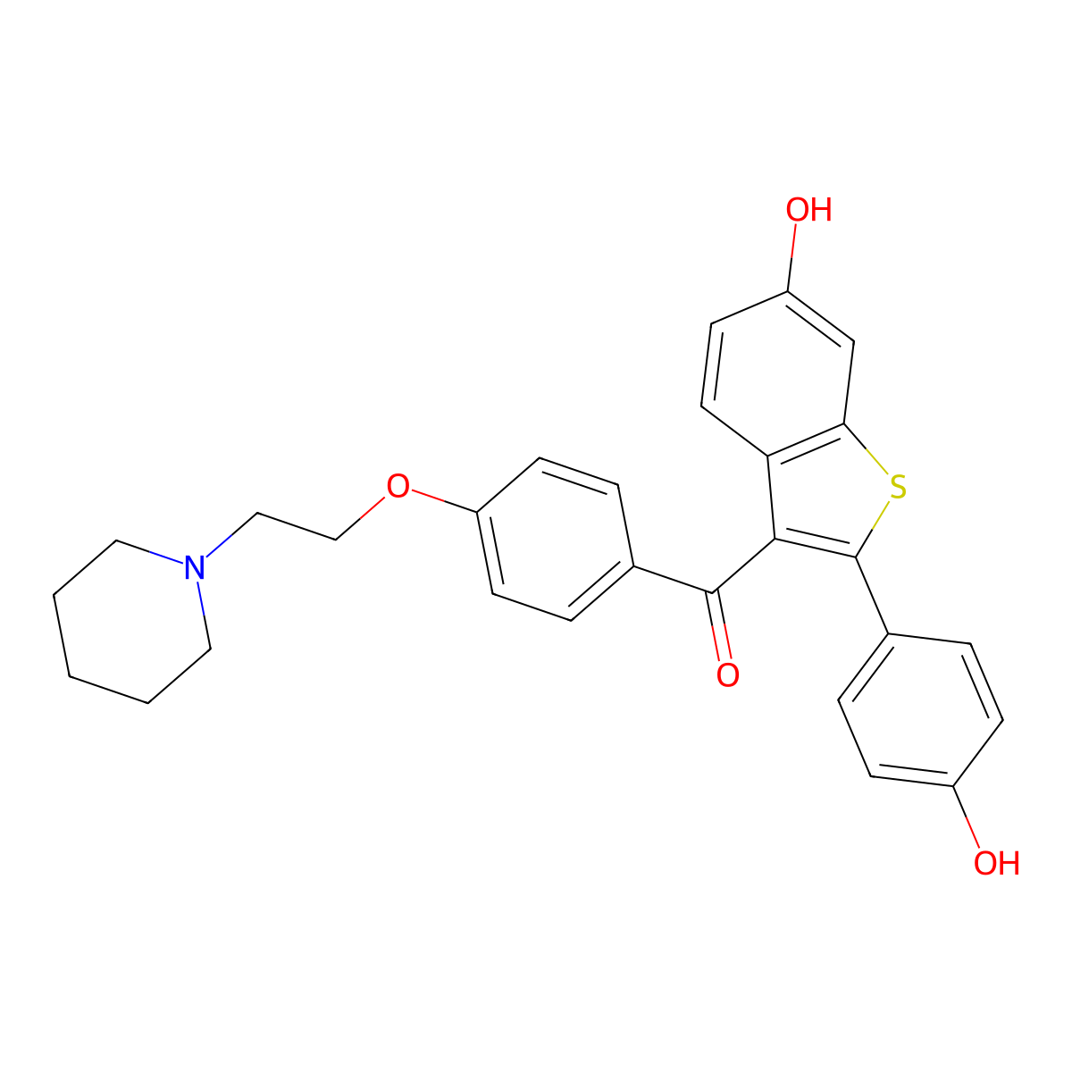 Raloxifene molecular structure, CAS 84449-90-1