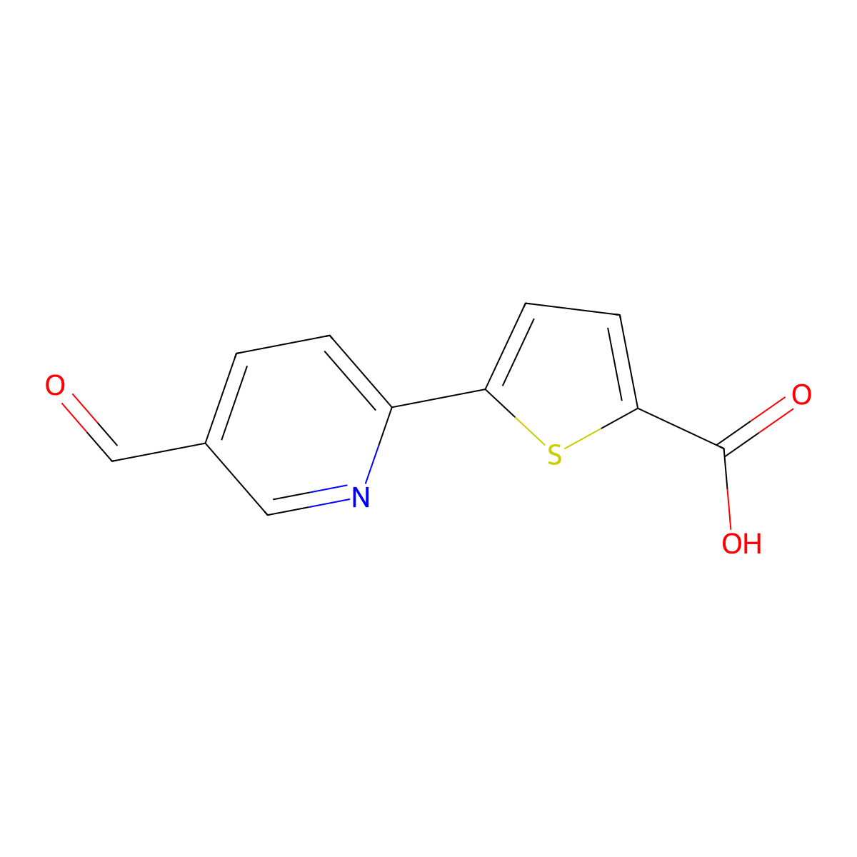5-(5-Formylpyridin-2-yl)thiophene-2-carboxylic acid molecular structure, CAS 844495-45-0