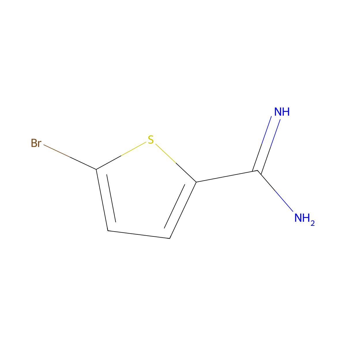 5-Bromothiophene-2-carboxamidine molecular structure, CAS 844496-26-0