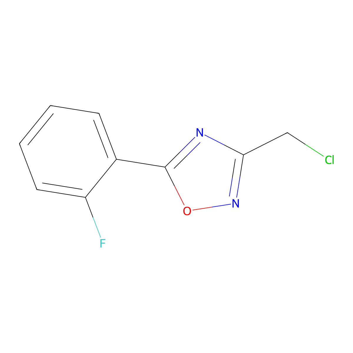 3-(Chloromethyl)-5-(2-fluorophenyl)-1,2,4-oxadiazole molecular structure, CAS 844499-00-9