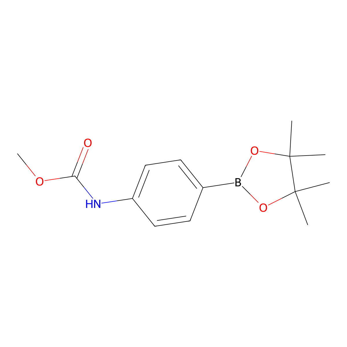 Methyl (4-(4,4,5,5-tetramethyl-1,3,2-dioxaborolan-2-yl)phenyl)carbamate molecular structure, CAS 844500-75-0
