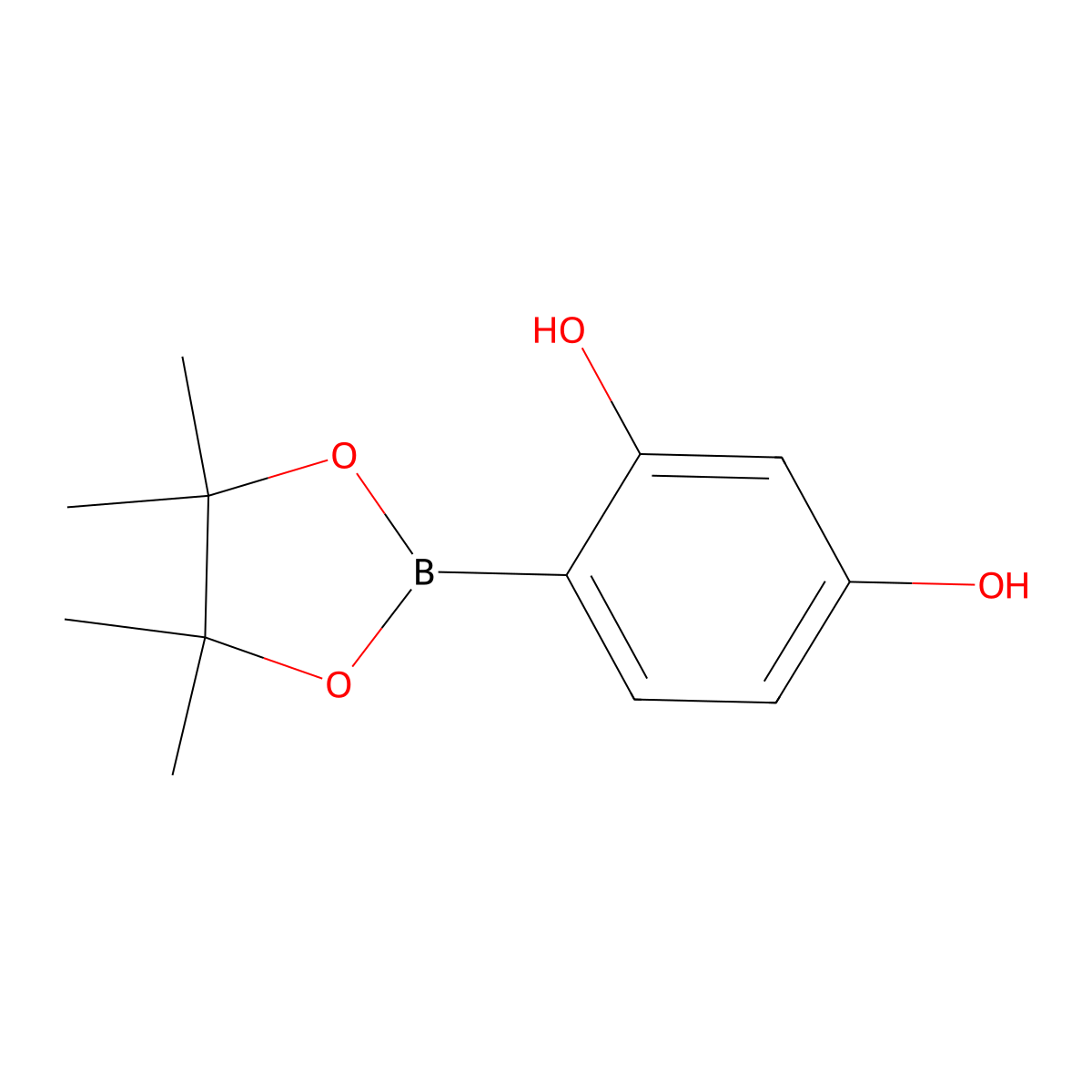 4-(4,4,5,5-Tetramethyl-1,3,2-dioxaborolan-2-yl)benzene-1,3-diol molecular structure, CAS 844501-21-9