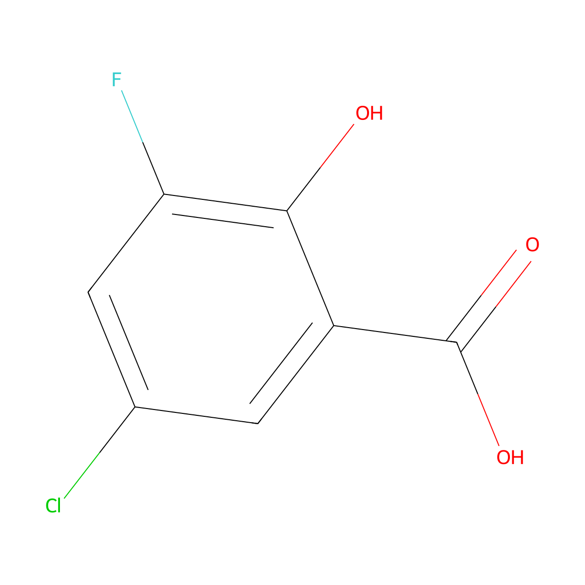 5-Chloro-3-fluoro-2-hydroxybenzoic acid molecular structure, CAS 844503-43-1