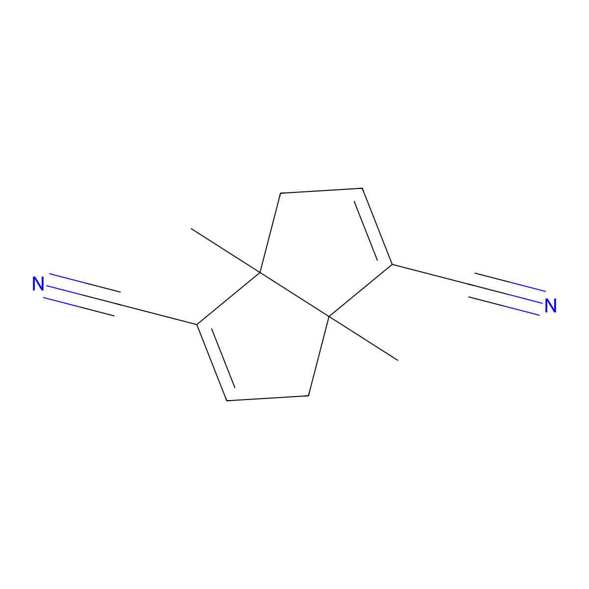 (3aS,6aS)-3a,6a-dimethyl-3,6-dihydropentalene-1,4-dicarbonitrile molecular structure, CAS 84451-91-2