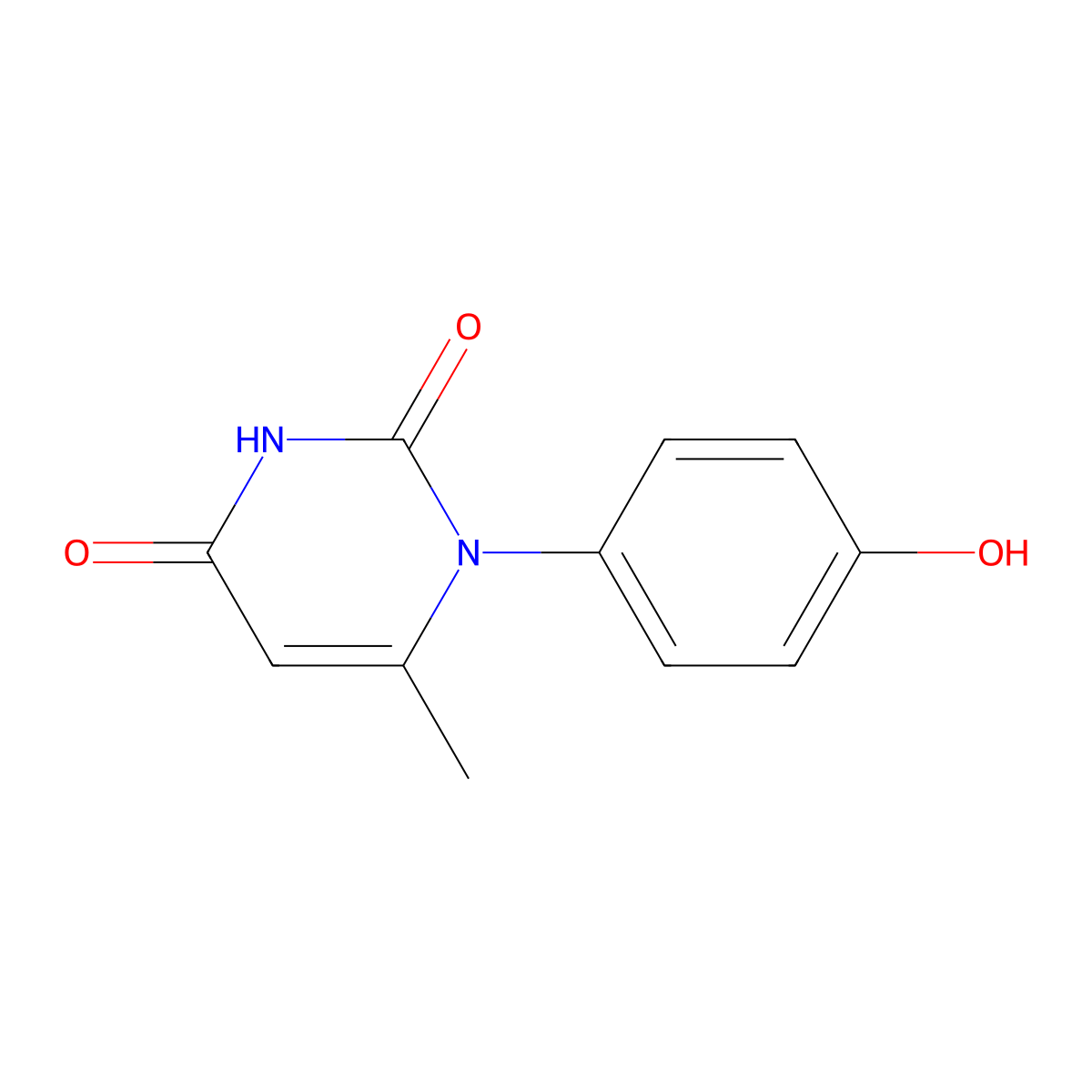 1-(4-hydroxyphenyl)-6-methylpyrimidine-2,4(1H,3H)-dione molecular structure, CAS 84455-90-3