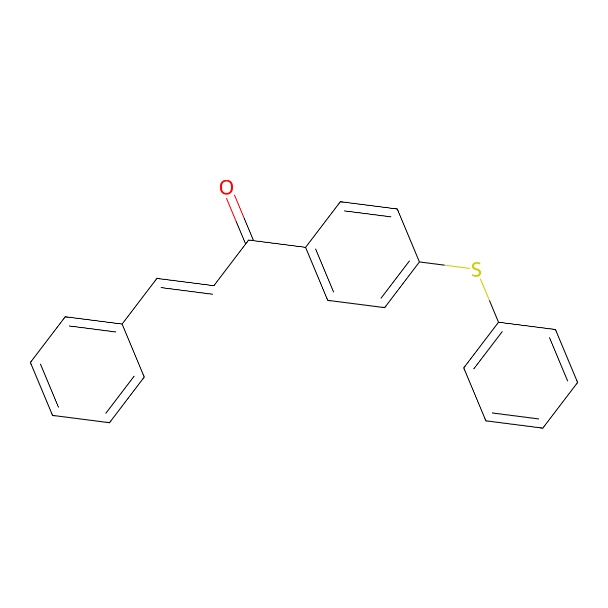 (2E)-3-phenyl-1-[4-(phenylsulfanyl)phenyl]prop-2-en-1-one molecular structure, CAS 84458-60-6