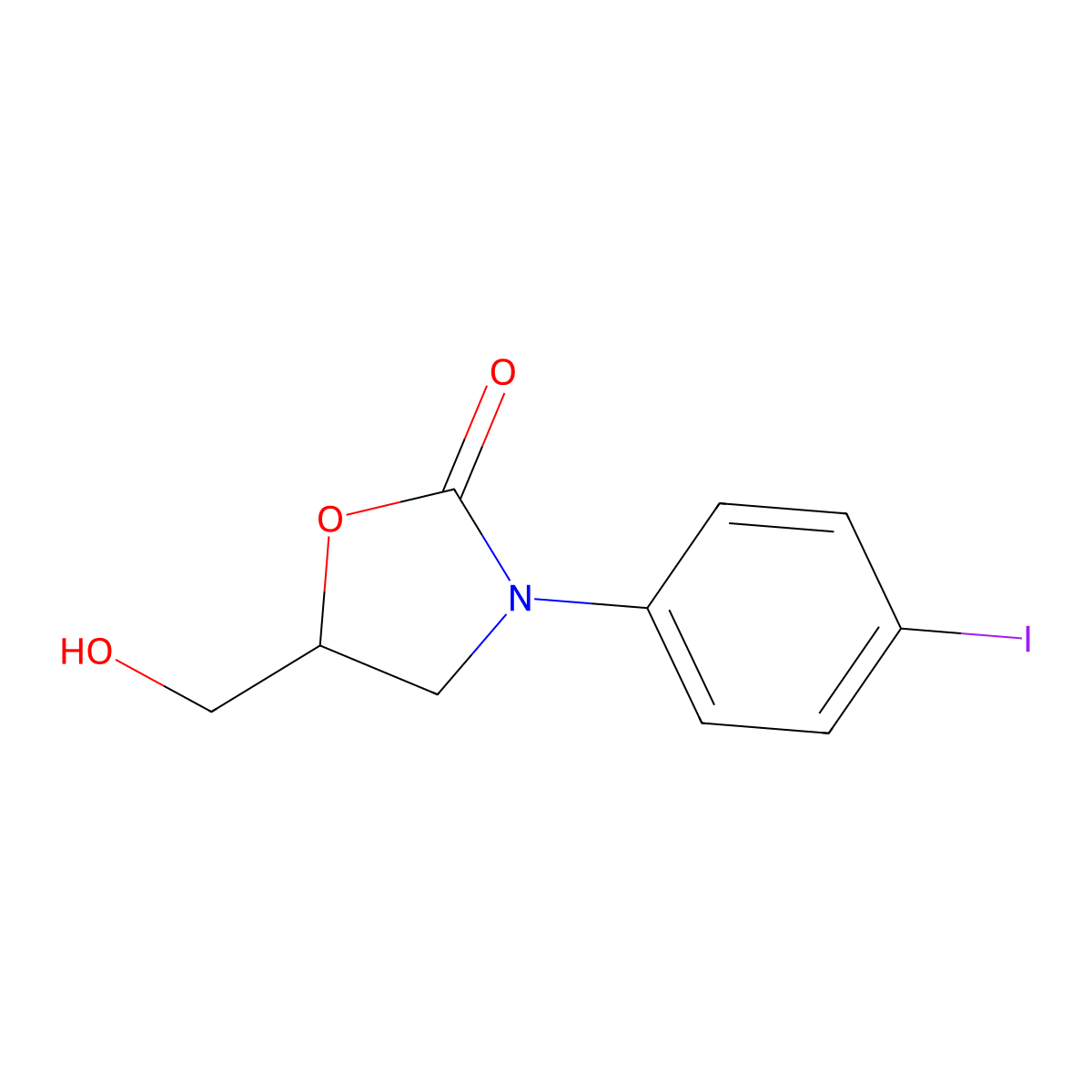 5-(Hydroxymethyl)-3-(4-iodophenyl)-1,3-oxazolidin-2-one molecular structure, CAS 84460-41-3