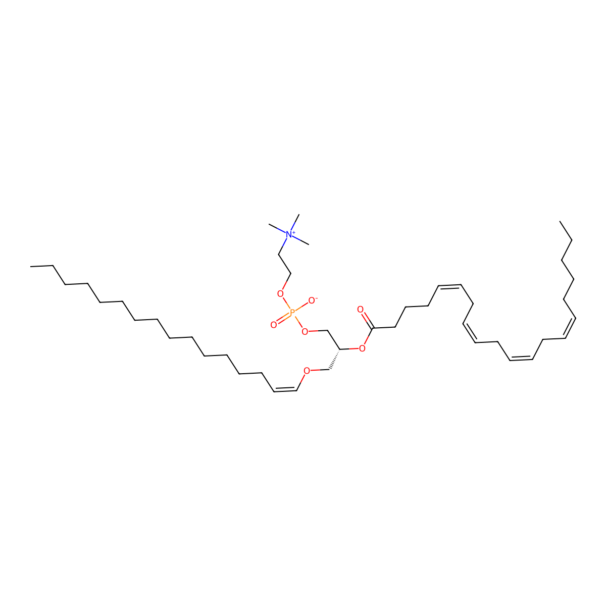 PC(P-16:0/20:4(5Z,8Z,11Z,14Z)) molecular structure, CAS 84460-45-7