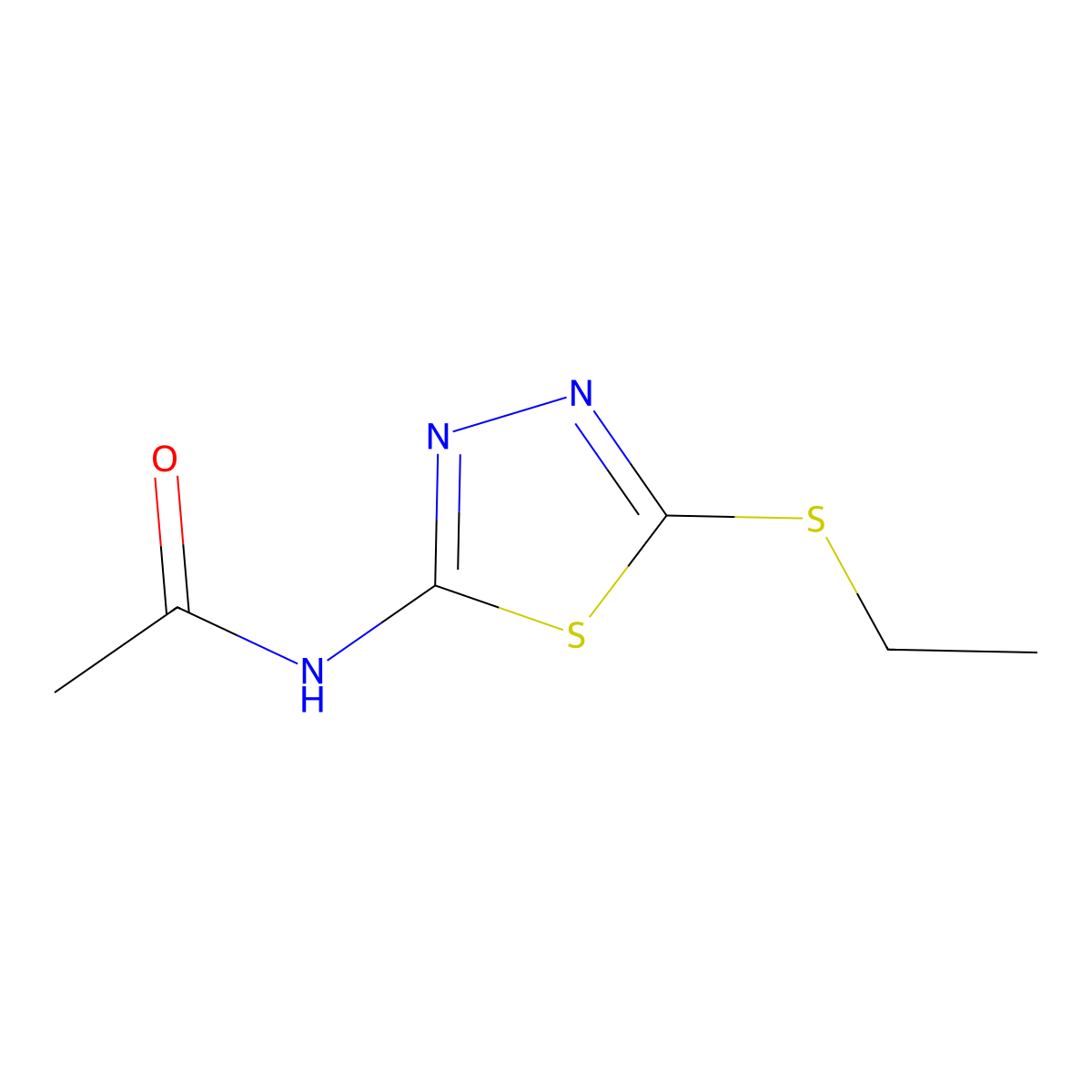 N-[5-(ethylsulfanyl)-1,3,4-thiadiazol-2-yl]acetamide molecular structure, CAS 84460-95-7