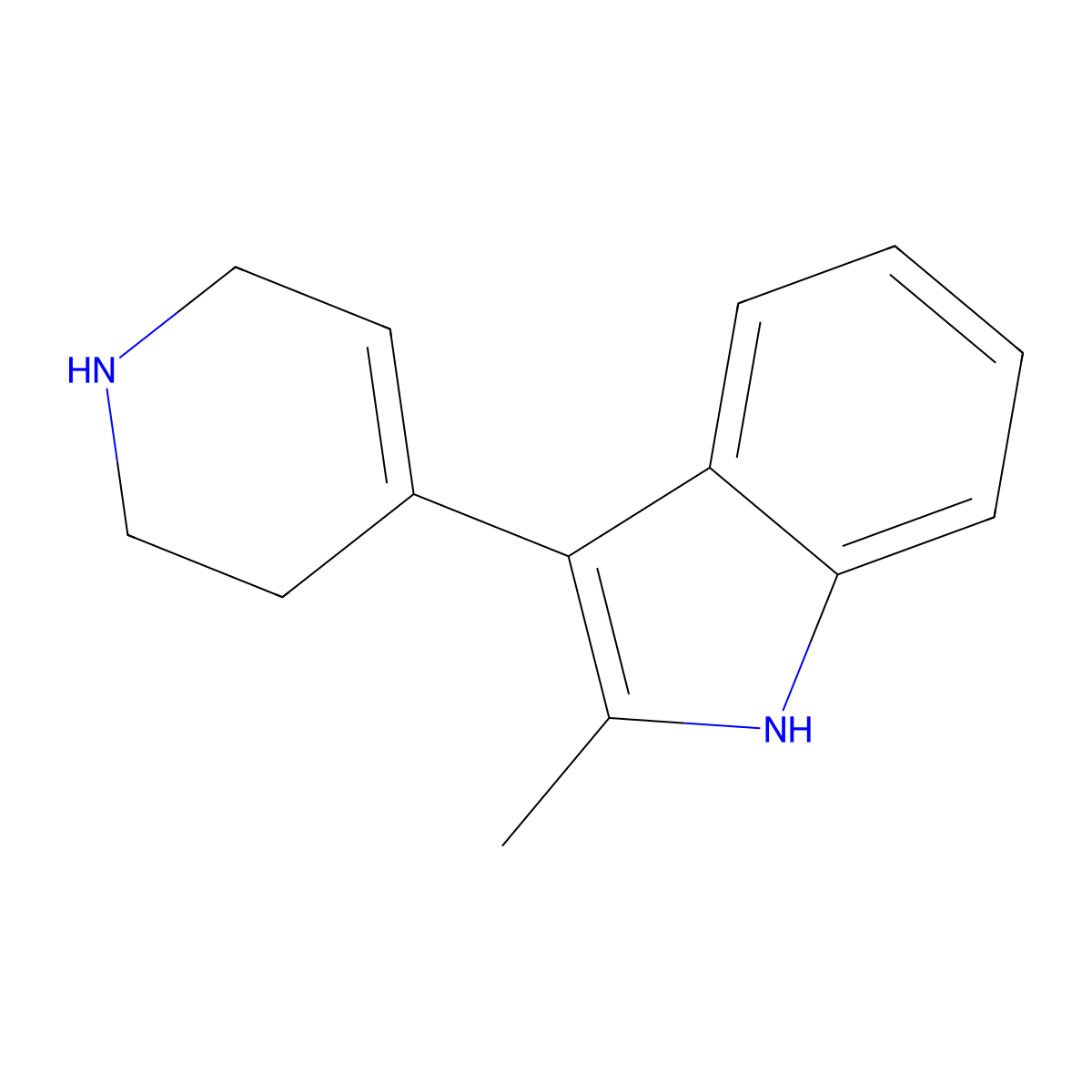 2-methyl-3-(1,2,3,6-tetrahydropyridin-4-yl)-1H-indole molecular structure, CAS 84461-65-4