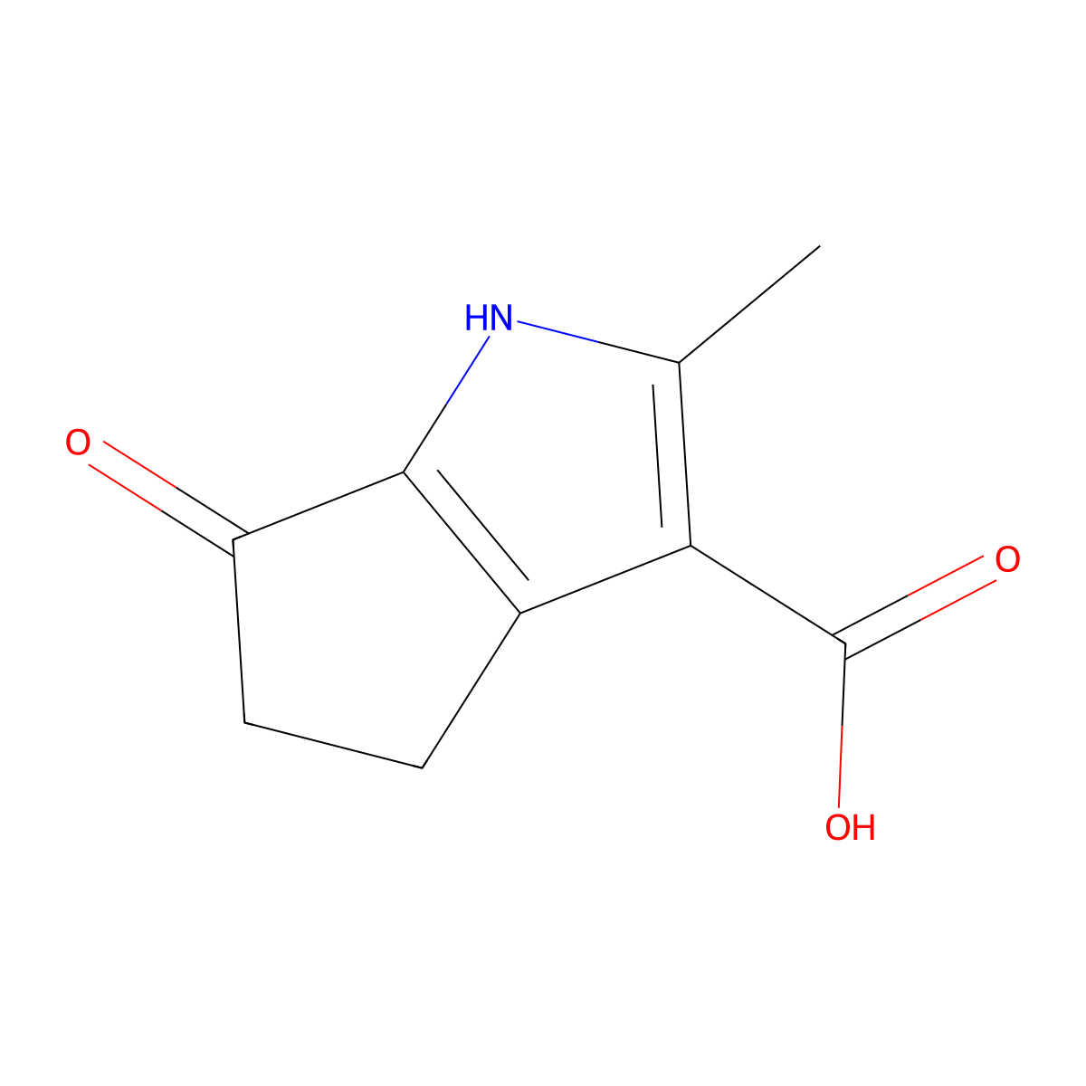 2-Methyl-6-oxo-1,4,5,6-tetrahydrocyclopenta[b]pyrrole-3-carboxylic acid molecular structure, CAS 844644-07-1