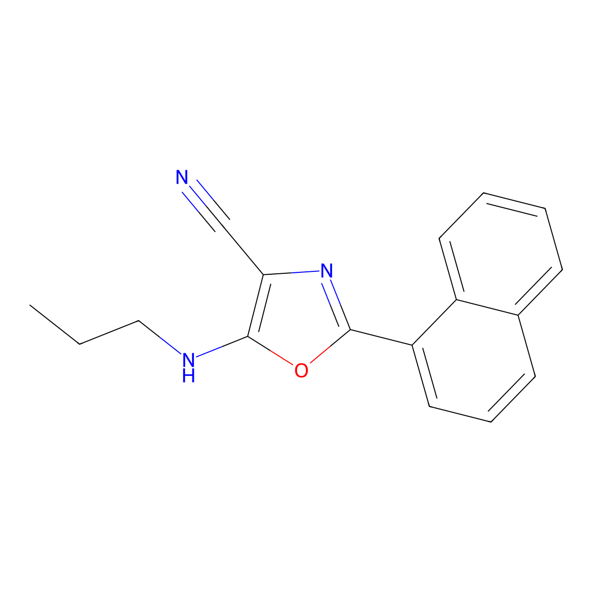 2-(Naphthalen-1-yl)-5-(propylamino)-1,3-oxazole-4-carbonitrile molecular structure, CAS 844645-98-3