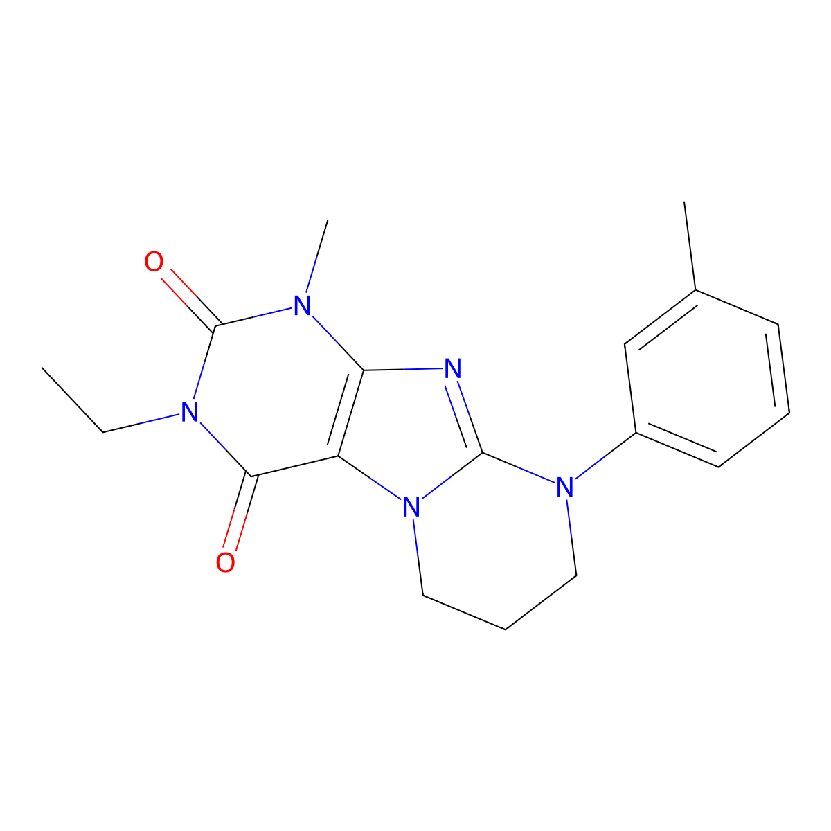 3-ethyl-1-methyl-9-(3-methylphenyl)-7,8-dihydro-6H-purino[7,8-a]pyrimidine-2,4-dione molecular structure, CAS 844646-26-0