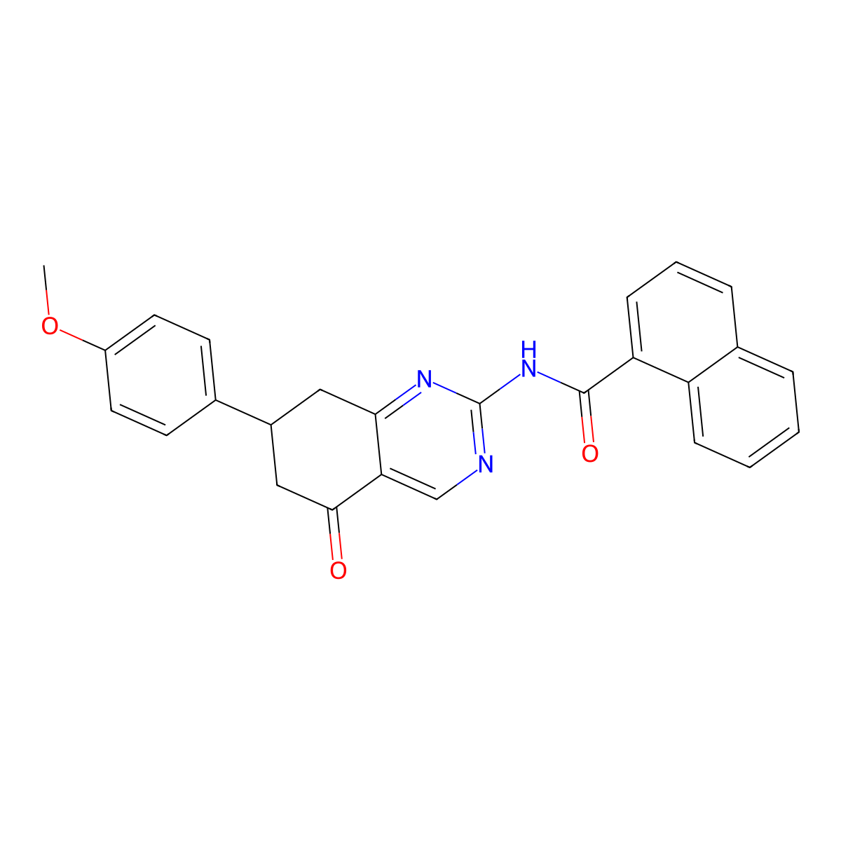 N-[7-(4-methoxyphenyl)-5-oxo(6,7,8-trihydroquinazolin-2-yl)]naphthylcarboxamid e molecular structure, CAS 844646-48-6