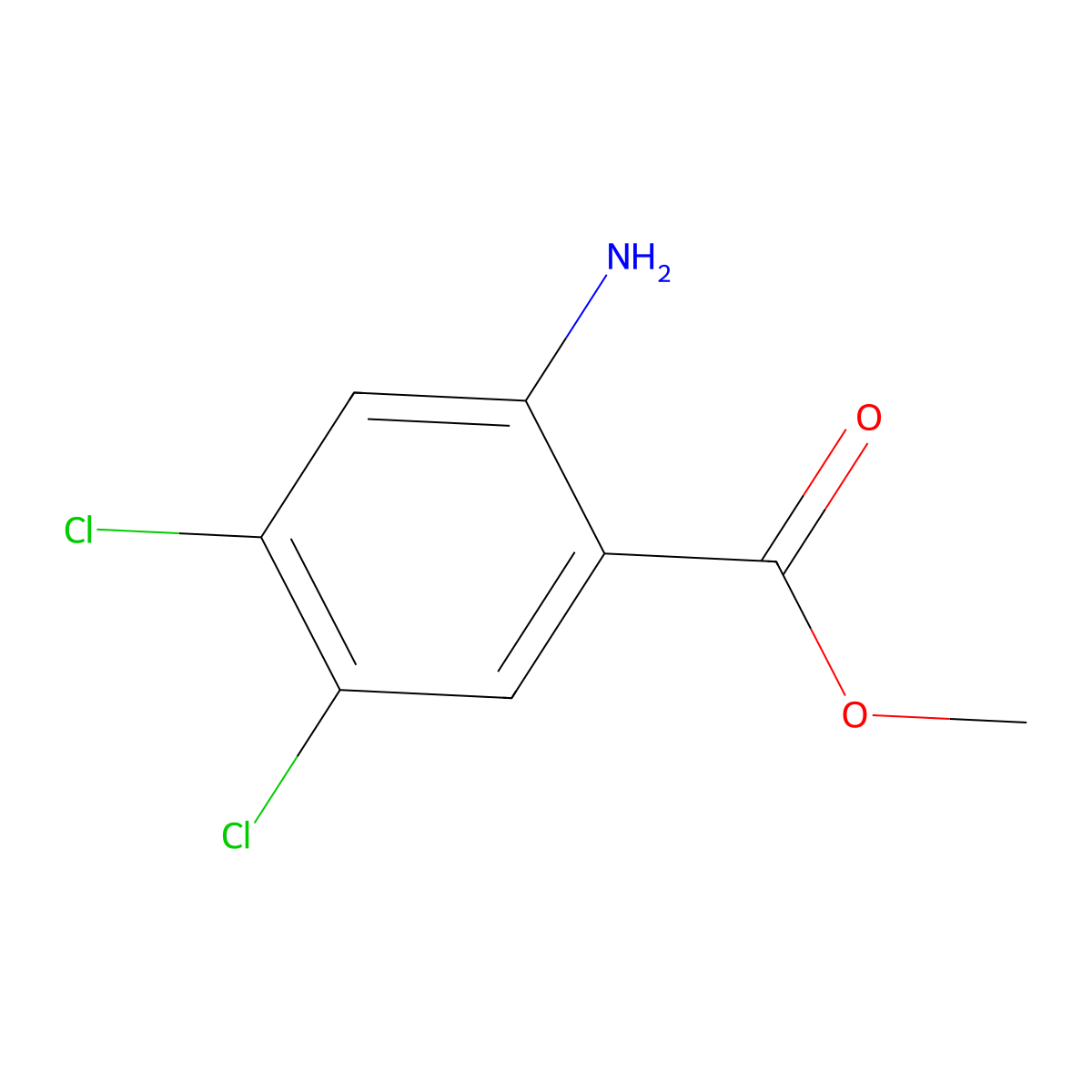 Methyl 2-amino-4,5-dichlorobenzoate molecular structure, CAS 844647-17-2