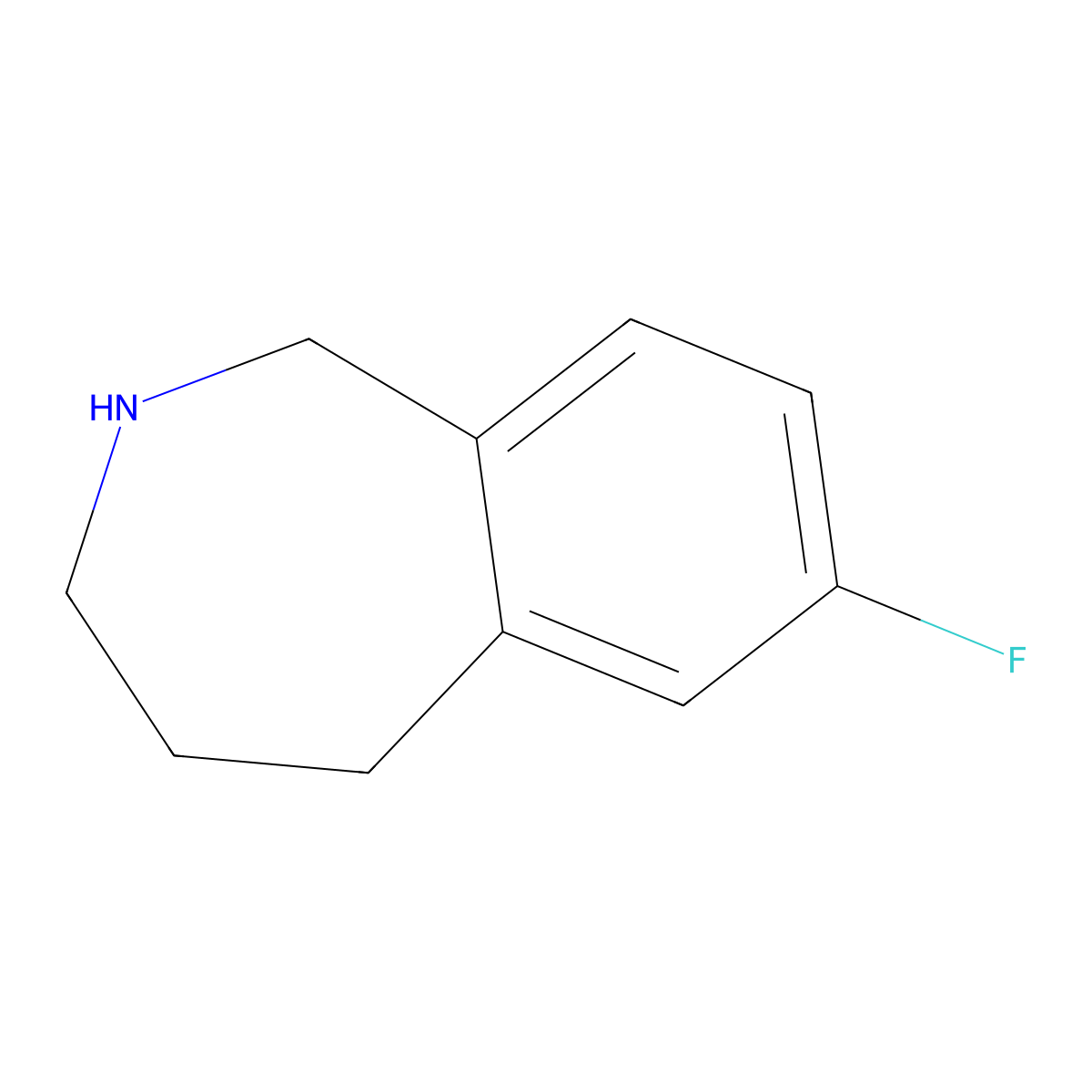 7-Fluoro-2,3,4,5-tetrahydro-1h-benzo[c]azepine molecular structure, CAS 844647-53-6