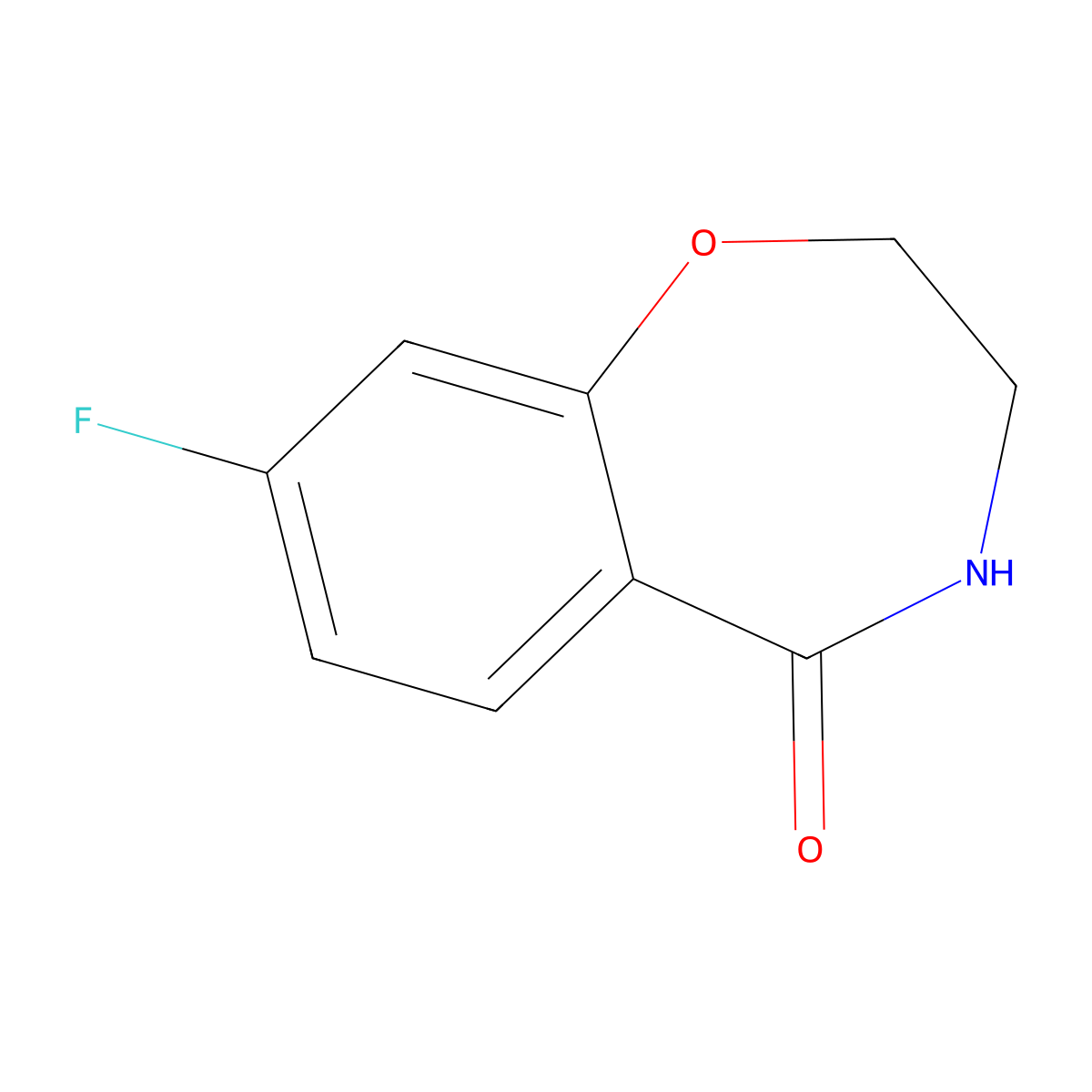 2,3-Dihydro-8-fluoro-1,4-benzoxazepin-5(4H)-one molecular structure, CAS 844648-10-8