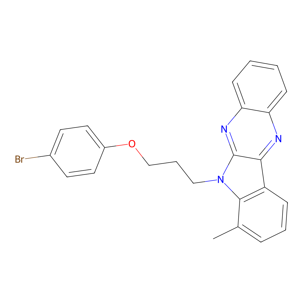 6-[3-(4-bromophenoxy)propyl]-7-methyl-6H-indolo[2,3-b]quinoxaline molecular structure, CAS 844648-41-5