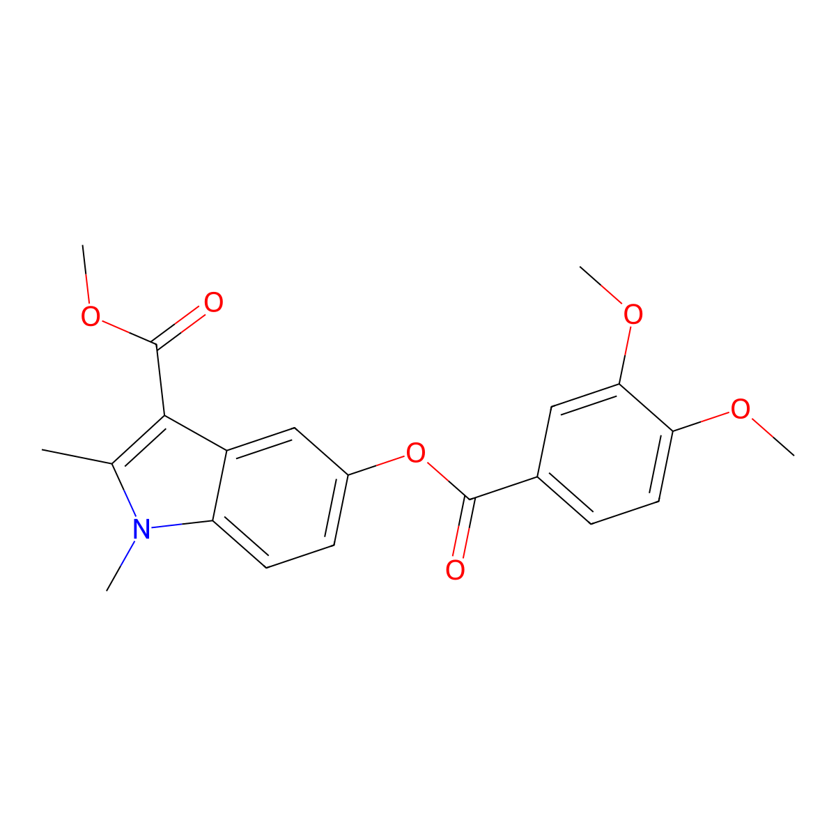 3-(Methoxycarbonyl)-1,2-dimethylindol-5-yl 3,4-dimethoxybenzoate molecular structure, CAS 844648-92-6