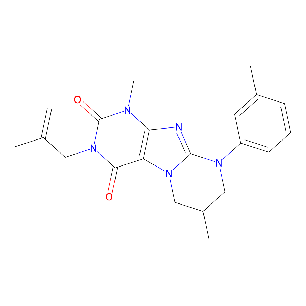 1,7-dimethyl-9-(3-methylphenyl)-3-(2-methylprop-2-enyl)-7,8-dihydro-6H-purino[7,8-a]pyrimidine-2,4-dione molecular structure, CAS 844649-54-3