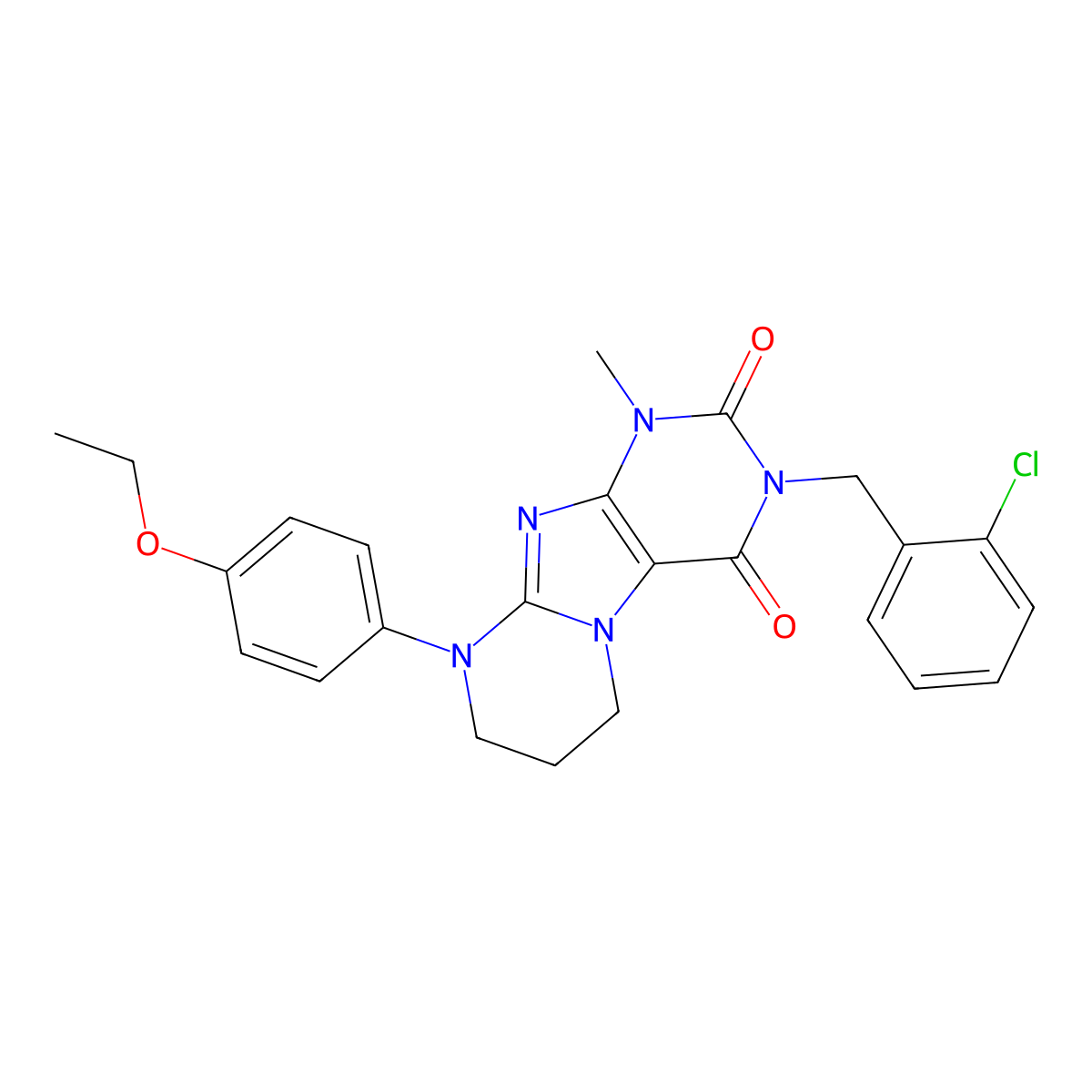 3-[(2-chlorophenyl)methyl]-9-(4-ethoxyphenyl)-1-methyl-7,8-dihydro-6H-purino[7,8-a]pyrimidine-2,4-dione molecular structure, CAS 844649-79-2