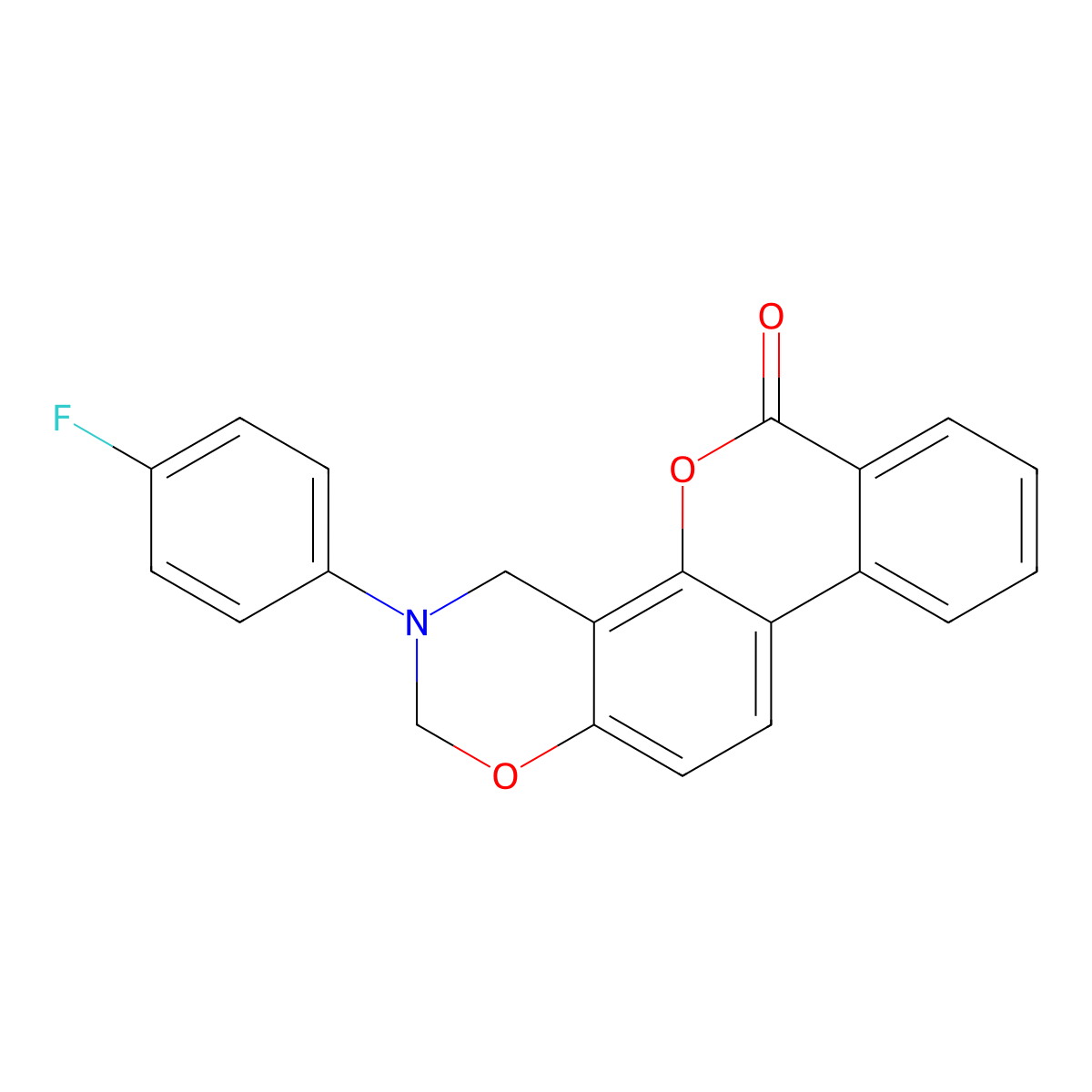 3-(4-fluorophenyl)-3,4-dihydro-2H,6H-benzo[3,4]chromeno[8,7-e][1,3]oxazin-6-one molecular structure, CAS 844649-91-8