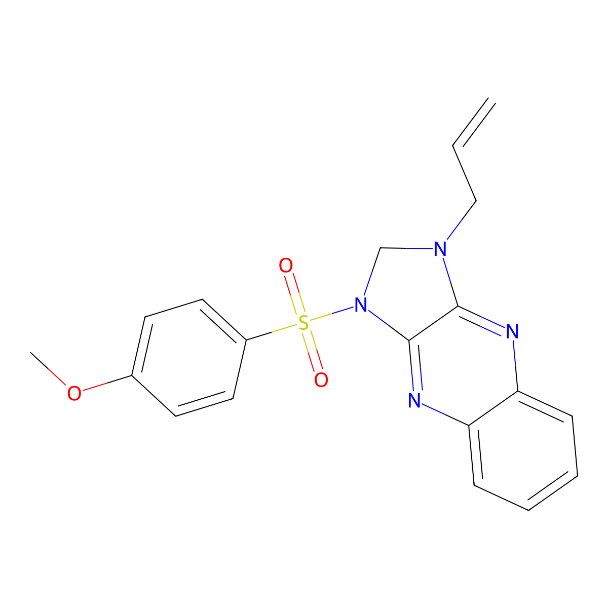 1-allyl-3-((4-methoxyphenyl)sulfonyl)-2,3-dihydro-1H-imidazo[4,5-b]quinoxaline molecular structure, CAS 844650-15-3