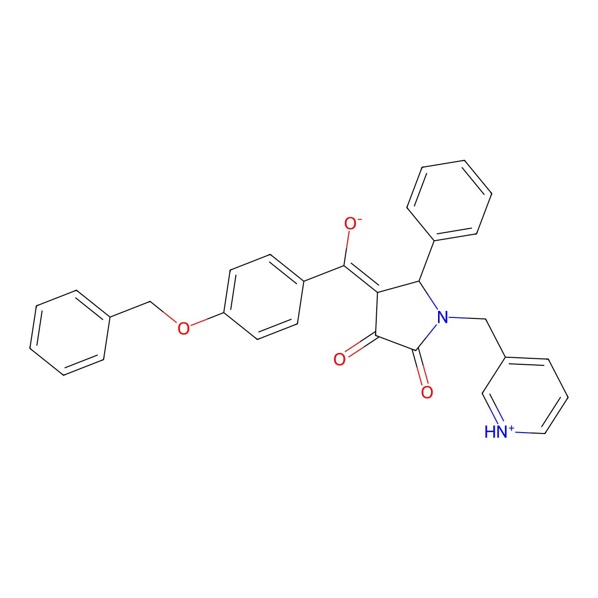 4-[4-(benzyloxy)benzoyl]-3-hydroxy-5-phenyl-1-[(pyridin-3-yl)methyl]-2,5-dihydro-1H-pyrrol-2-one molecular structure, CAS 844651-56-5