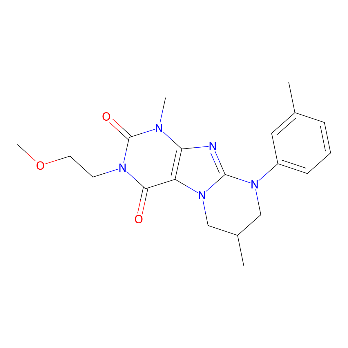 3-(2-methoxyethyl)-1,7-dimethyl-9-(3-methylphenyl)-7,8-dihydro-6H-purino[7,8-a]pyrimidine-2,4-dione molecular structure, CAS 844653-48-1