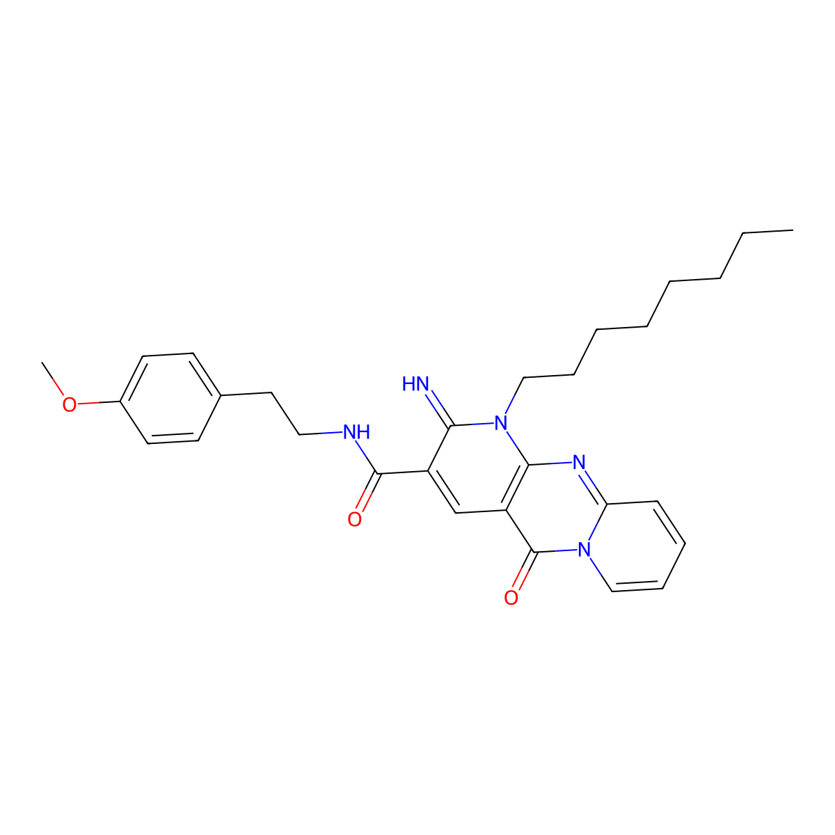 2-imino-N-[2-(4-methoxyphenyl)ethyl]-1-octyl-5-oxo-1,5-dihydro-2H-dipyrido[1,2-a:2',3'-d]pyrimidine-3-carboxamide molecular structure, CAS 844653-72-1