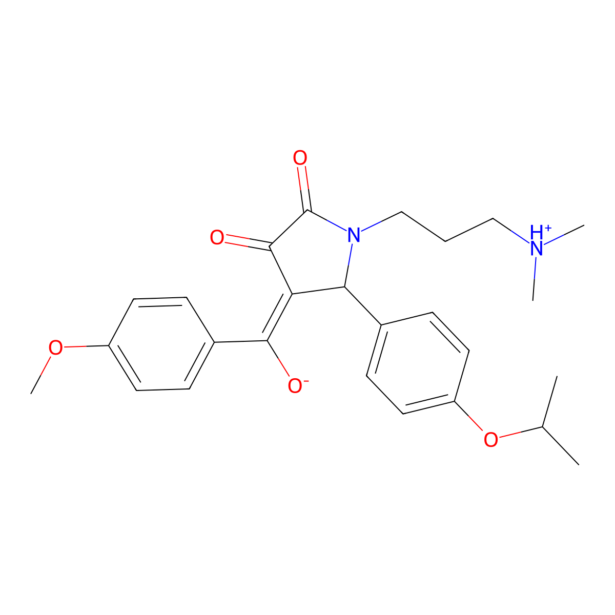 1-[3-(dimethylamino)propyl]-3-hydroxy-4-(4-methoxybenzoyl)-5-[4-(propan-2-yloxy)phenyl]-2,5-dihydro-1H-pyrrol-2-one molecular structure, CAS 844653-78-7