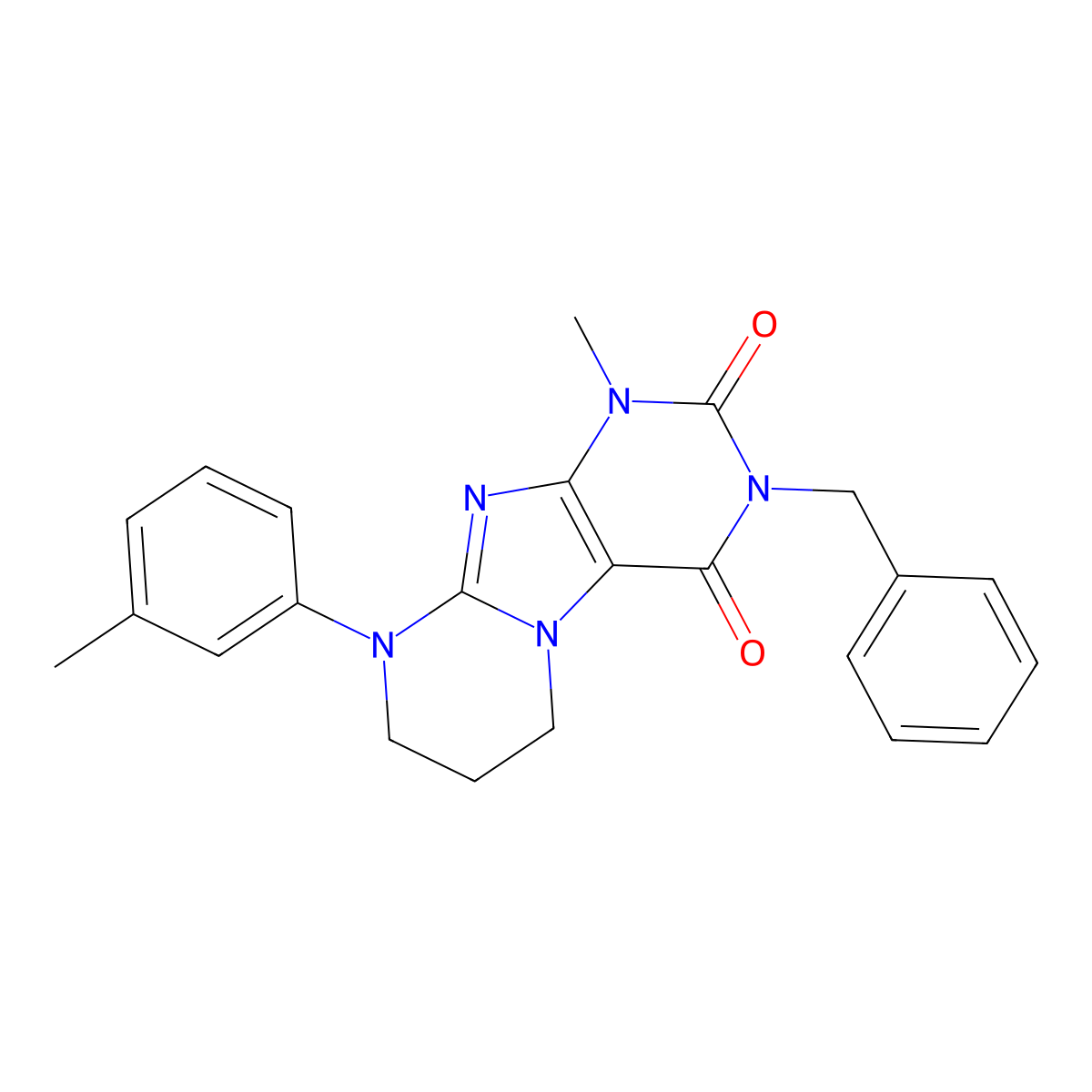 3-benzyl-1-methyl-9-(3-methylphenyl)-7,8-dihydro-6H-purino[7,8-a]pyrimidine-2,4-dione molecular structure, CAS 844654-99-5
