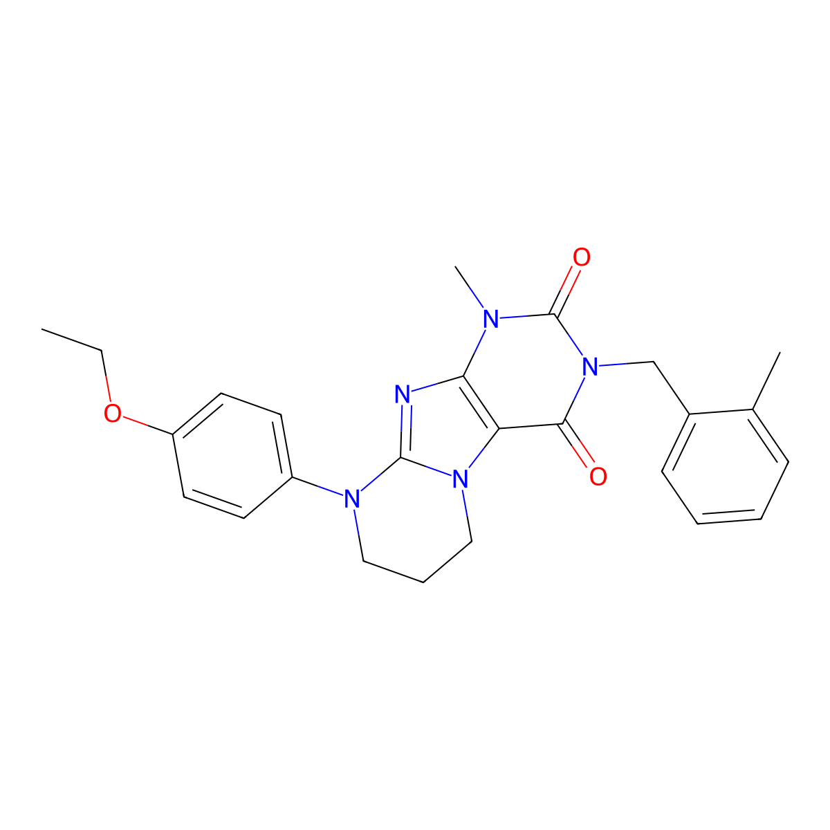 9-(4-ethoxyphenyl)-1-methyl-3-[(2-methylphenyl)methyl]-7,8-dihydro-6H-purino[7,8-a]pyrimidine-2,4-dione molecular structure, CAS 844655-92-1