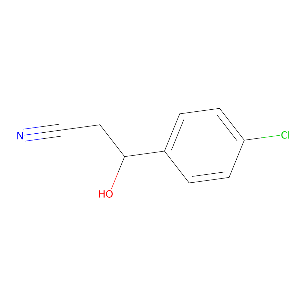3-(4-Chlorophenyl)-3-hydroxypropanenitrile molecular structure, CAS 84466-38-6