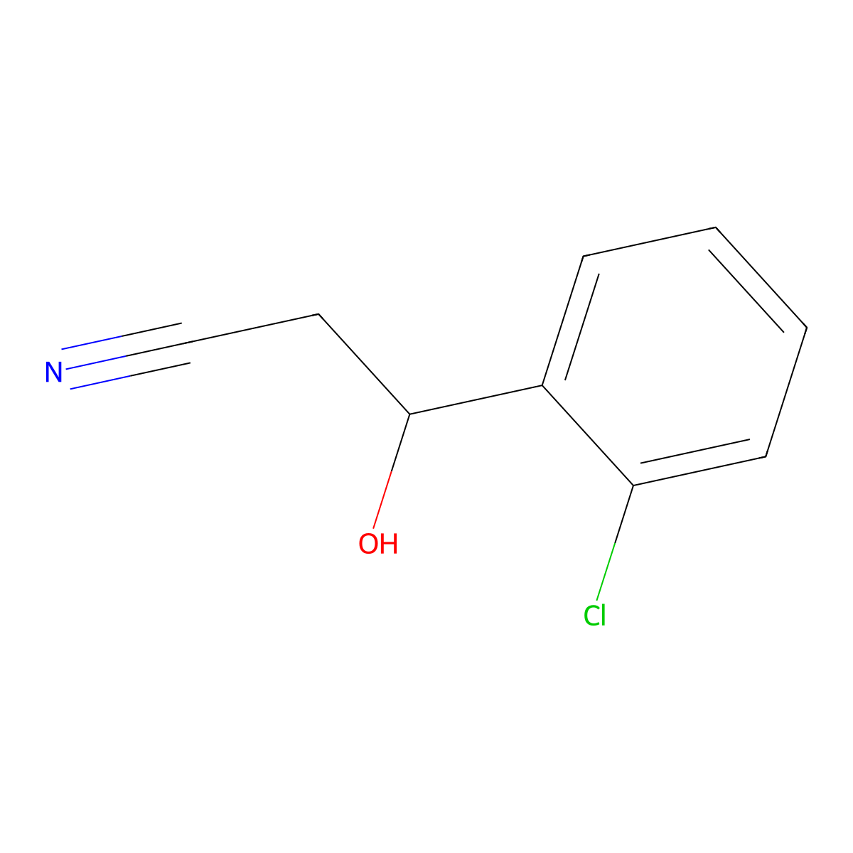3-(2-Chlorophenyl)-3-hydroxypropanenitrile molecular structure, CAS 84466-39-7
