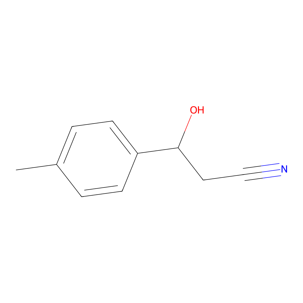 3-Hydroxy-3-(4-methylphenyl)propanenitrile molecular structure, CAS 84466-40-0