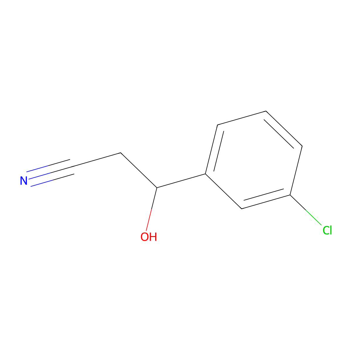 3-(3-Chlorophenyl)-3-hydroxypropanenitrile molecular structure, CAS 84466-42-2