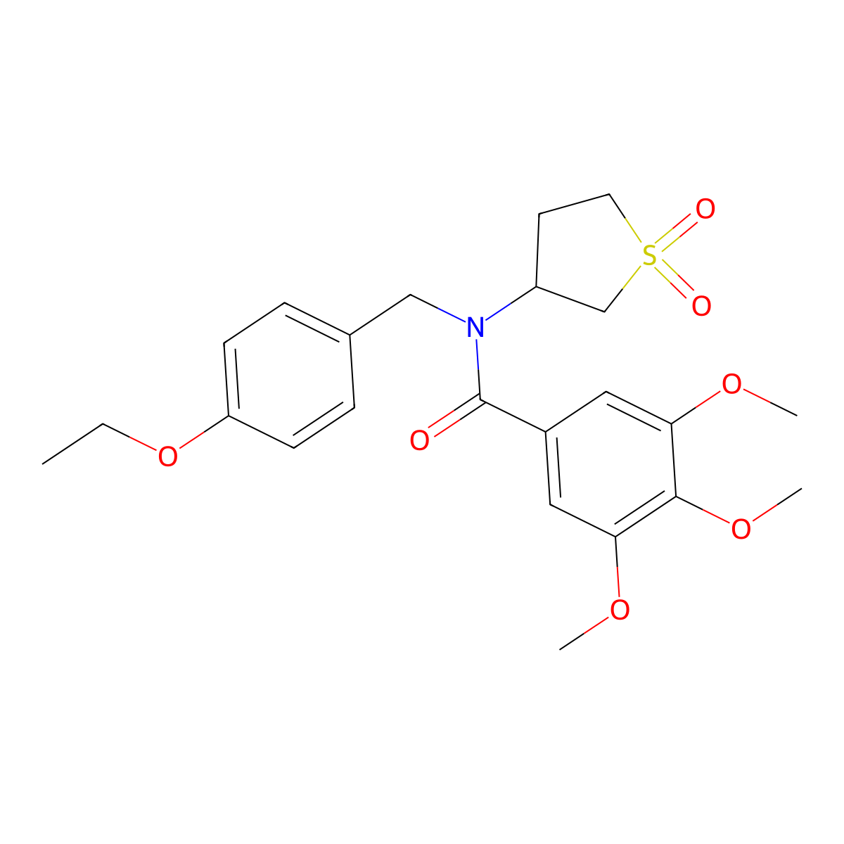 N-(1,1-dioxidotetrahydrothiophen-3-yl)-N-(4-ethoxybenzyl)-3,4,5-trimethoxybenzamide molecular structure, CAS 844660-43-1